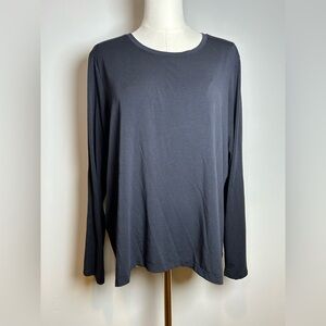 Athleta black Long Sleeve modal blend top size large relaxed fit
